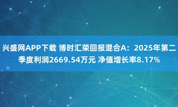 兴盛网APP下载 博时汇荣回报混合A：2025年第二季度利润2669.54万元 净值增长率8.17%