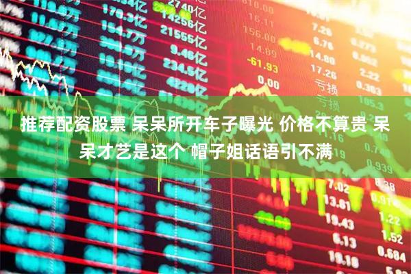 推荐配资股票 呆呆所开车子曝光 价格不算贵 呆呆才艺是这个 帽子姐话语引不满